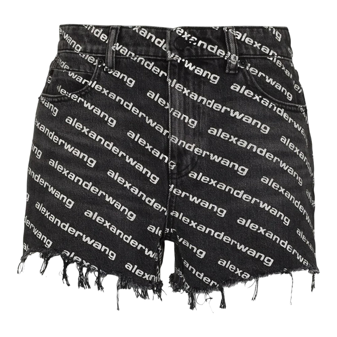 Club21 - Alexander Wang - Bite Shorts Grey Aged With White Logo - SHORTS - Grey
