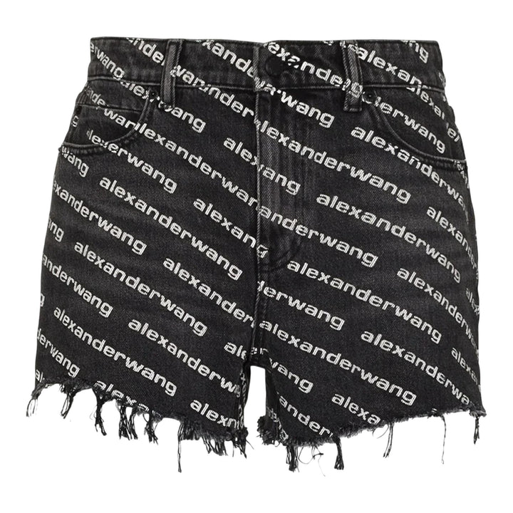 Club21 - Alexander Wang - Bite Shorts Grey Aged With White Logo - SHORTS - Grey