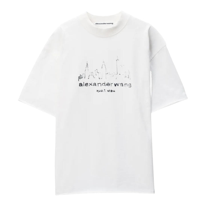 Club21 - Alexander Wang - Cotton Oversized Logo T-Shirt - TEES - White