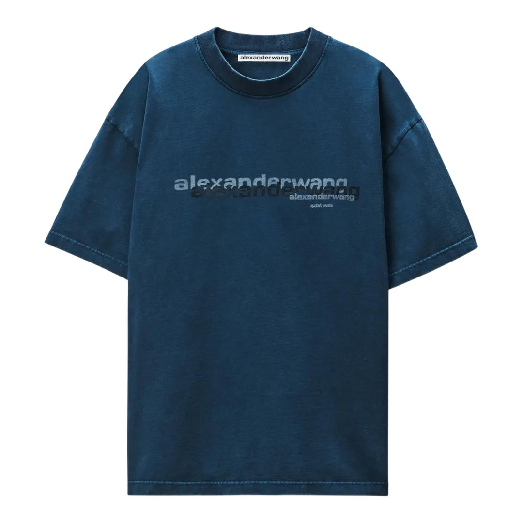 Club21 - Alexander Wang - Cotton Oversized Logo Tee - TEES - Navy