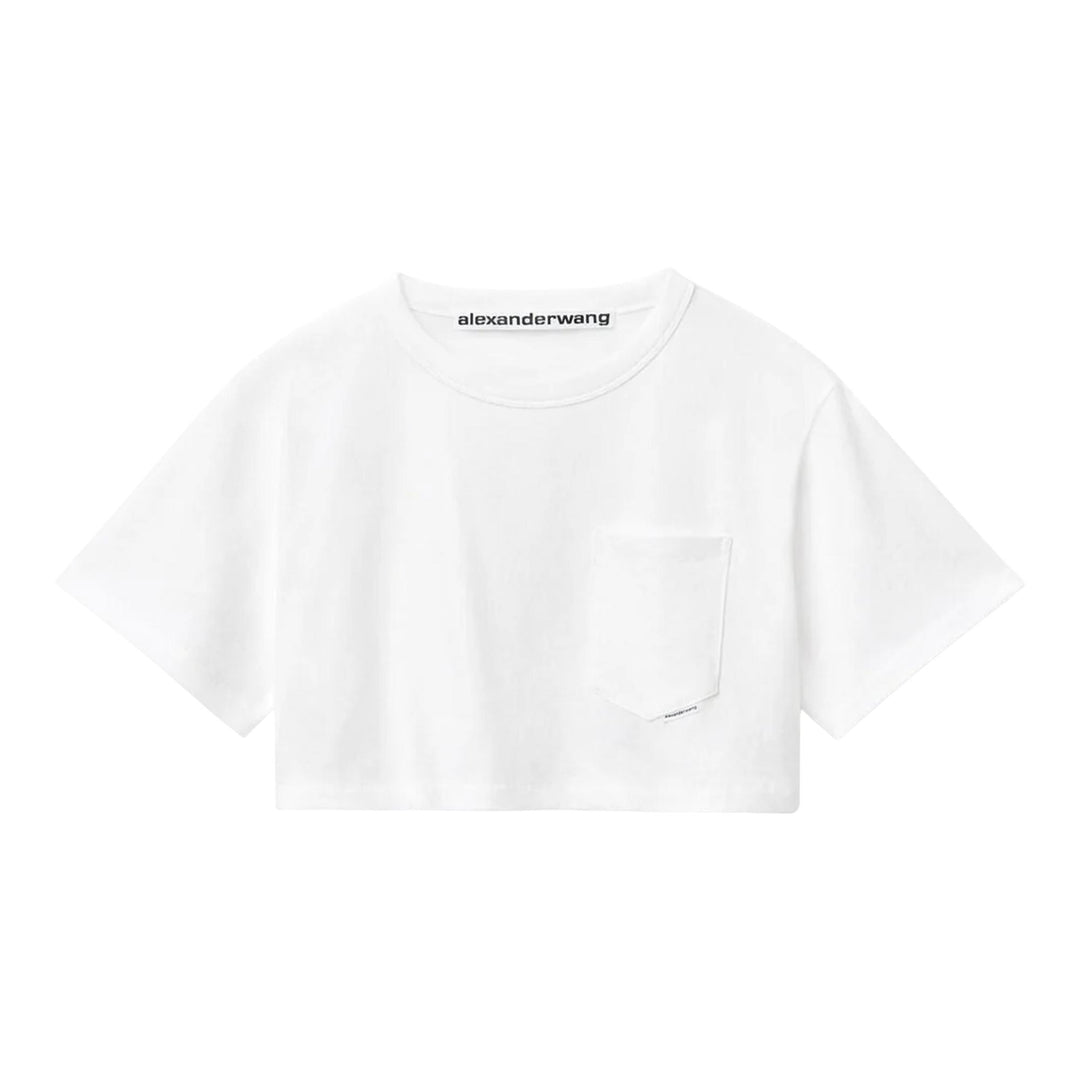 Club21 - Alexander Wang - Crop Tee In High Twist Jersey - TEES - White