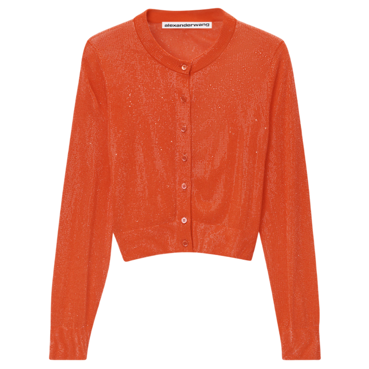 Alexander_Wang_Cropped_Cardigan_In_Clear_Bead_Hotfix_Red