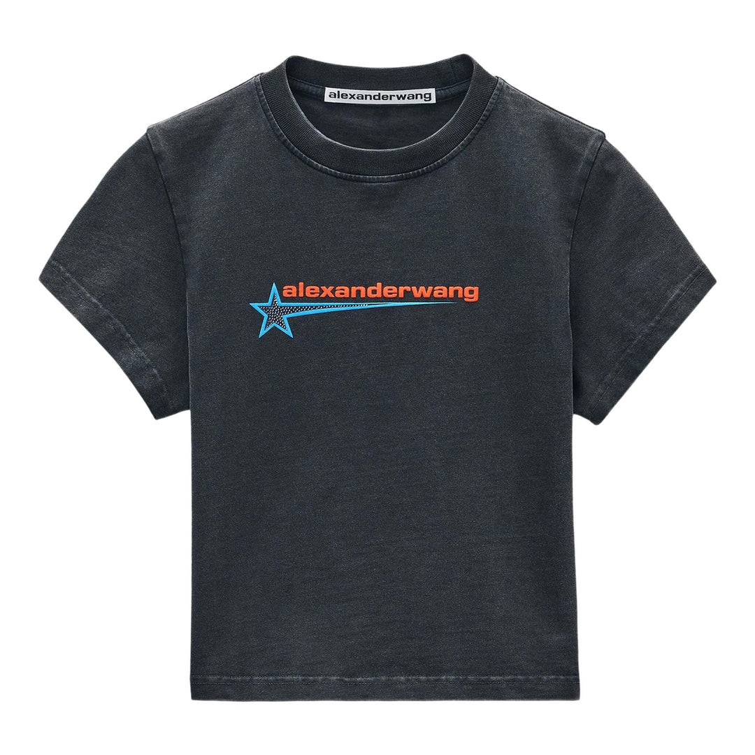 Club21 - Alexander Wang - Crystal Hotfix Star Jersey Tee - TEES - Black