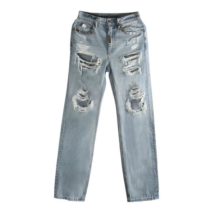 Club21 - Alexander Wang - Distressed Ez Mid Rise Jeans - JEANS - Denim