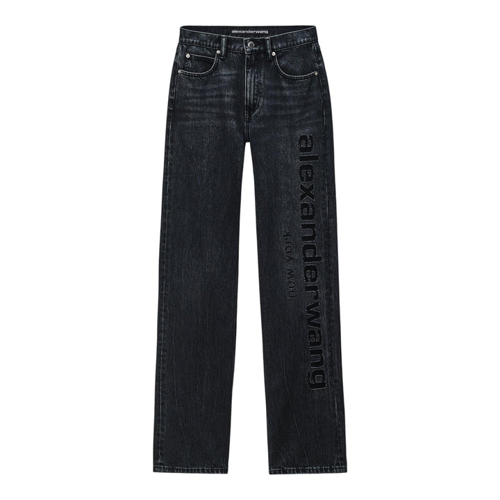 Club21 - Alexander Wang - Ez Mid Rise Jean With Mesh Logo - JEANS - Grey