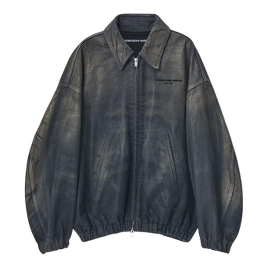 Club21 - Alexander Wang - Leather Trompe L'Oeil Jacket - BLOUSON - Black