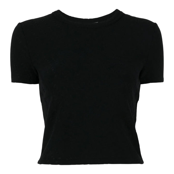 Club21 - Alexander Wang - Logo Jacquard Short Sleeve Baby Tee - KNIT TOPS - Black