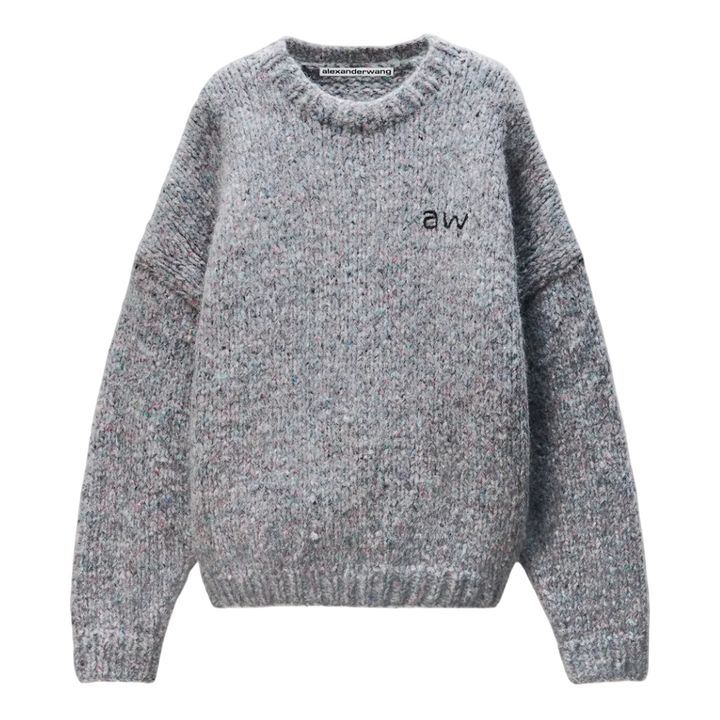 Oversized Pullover With Hand-Crochet Logo