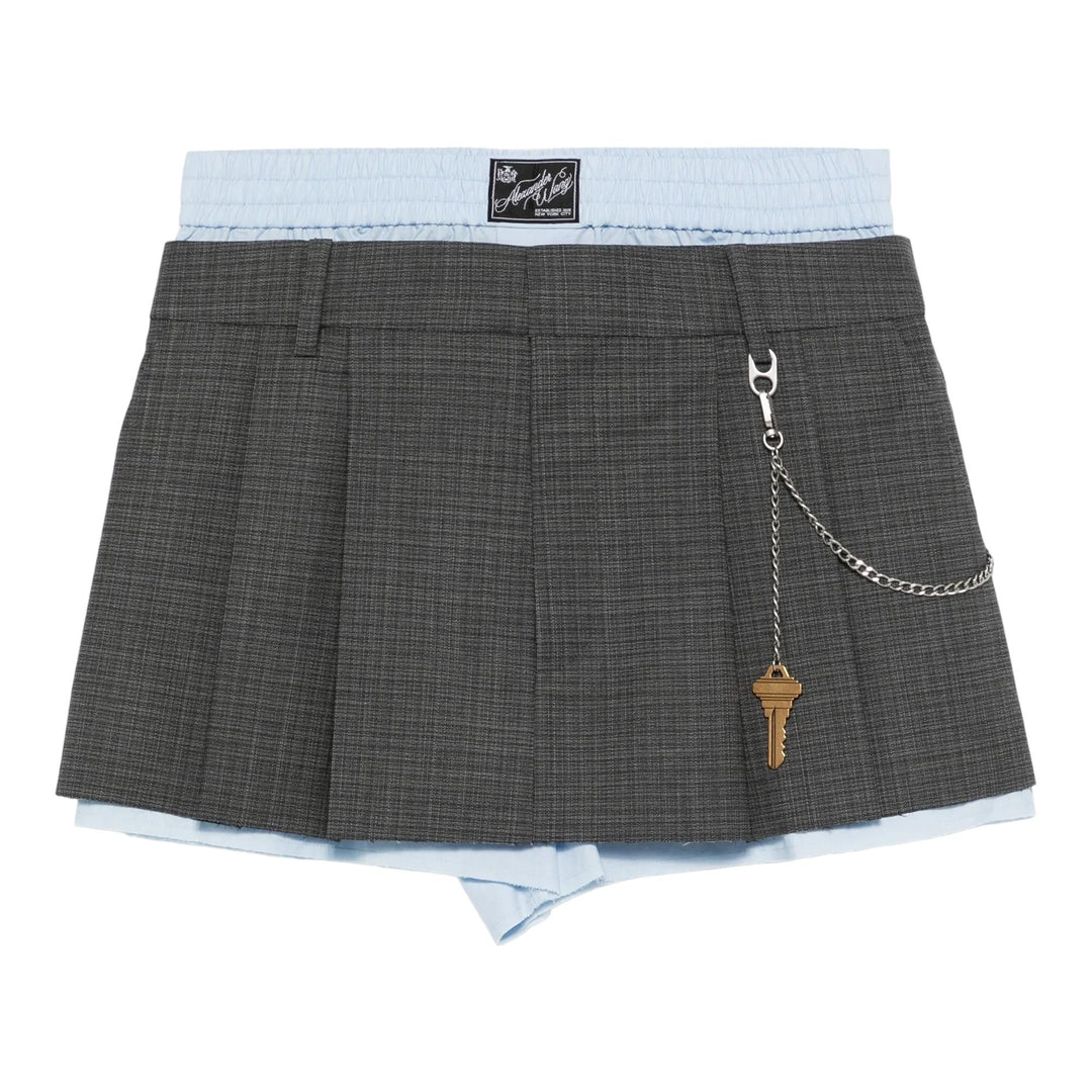 Club21 - Alexander Wang - Pleated Skort With Chain - SKORTS - Grey