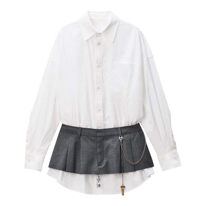 Club21 - Alexander Wang - Pre-Styled Shirt Dress With Chain Detail - DRESSES - White