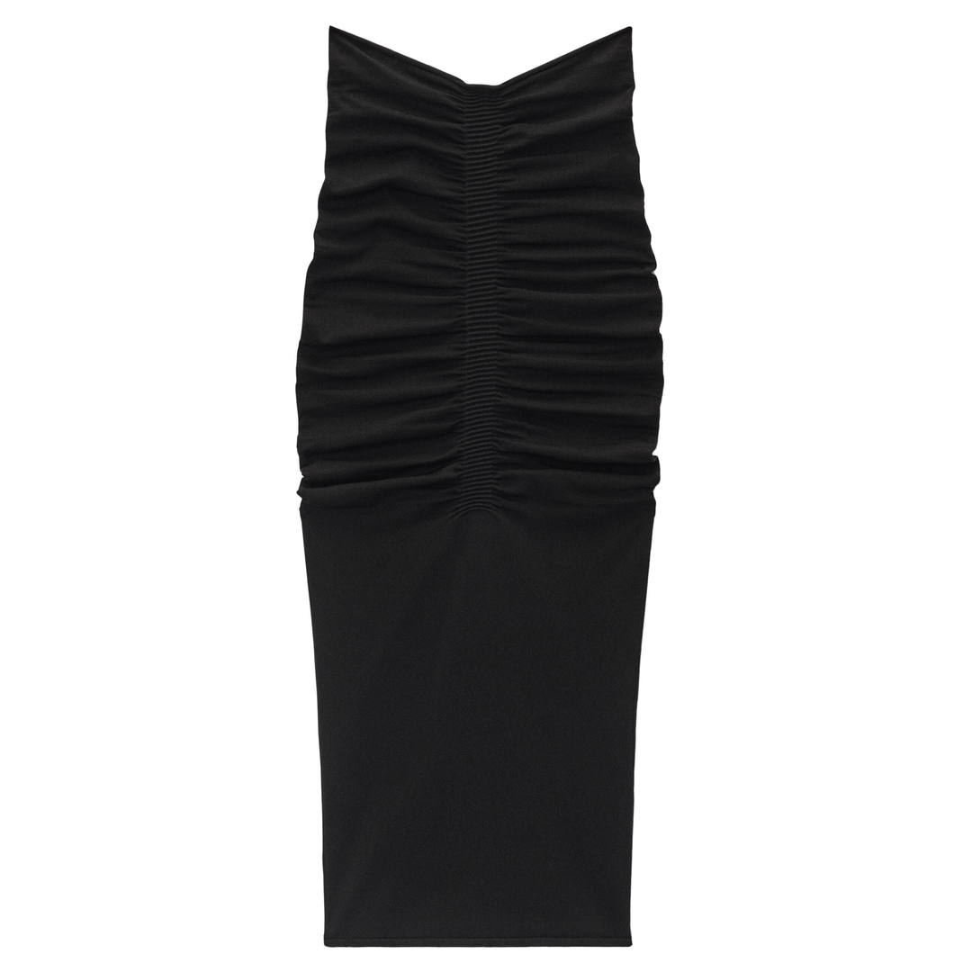 Alexander_Wang_Ruched_Maxi_Skirt_Black
