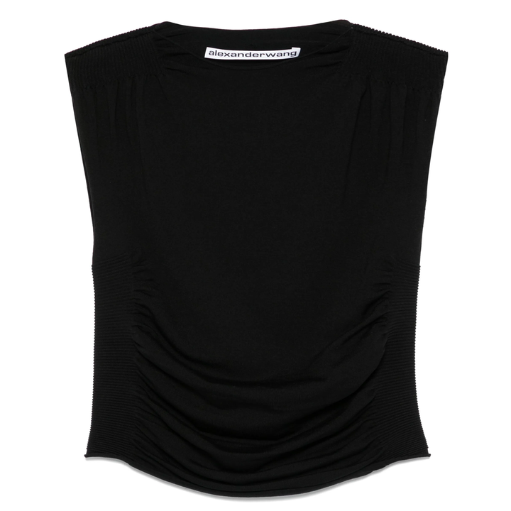 Alexander_Wang_Ruched_Tank_Black