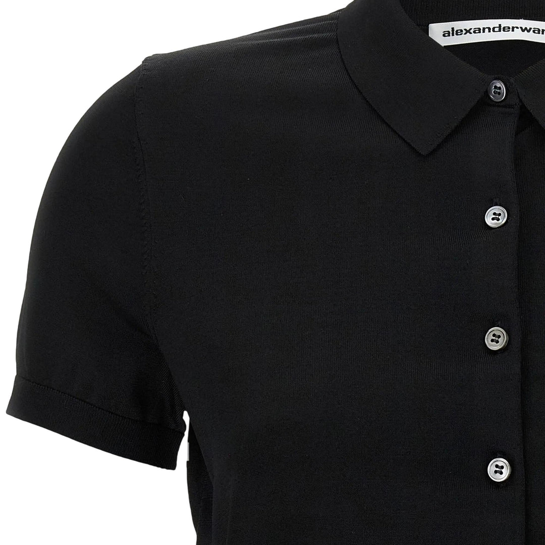 Club21 - Alexander Wang - Short Sleeve Polo Cardigan - CARDIGANS - Black