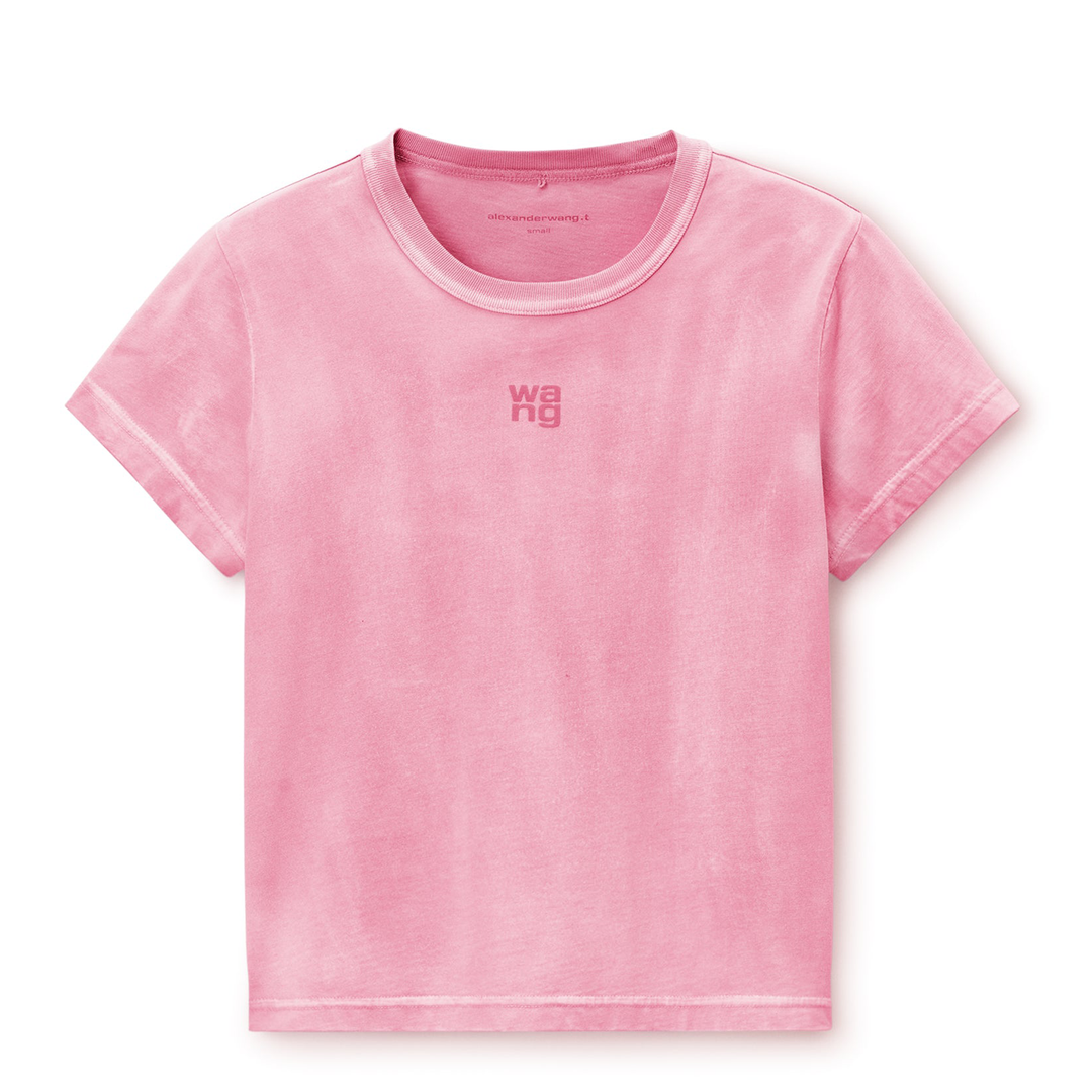 Shrunken Cotton Tee With Logo