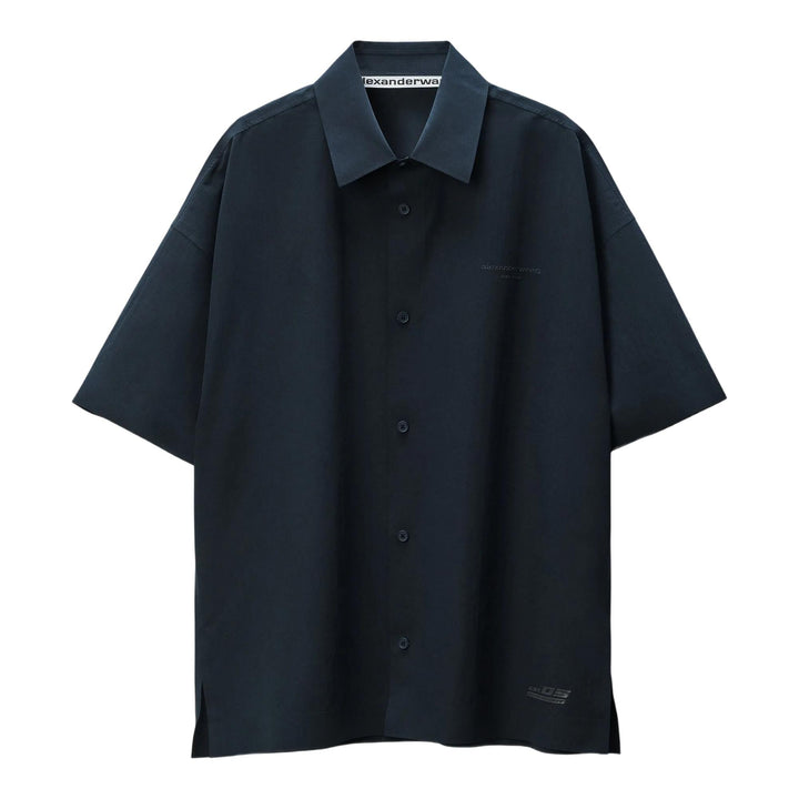 Club21 - Alexander Wang - Tech Short Sleeve Button Up Shirt - SHIRTS - Black