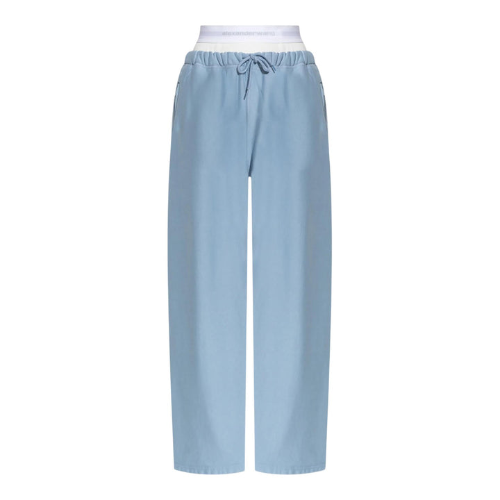 Club21 - Alexander Wang - Wide Leg Sweatpant With Logo Elastic - SWEATPANTS - Light Blue