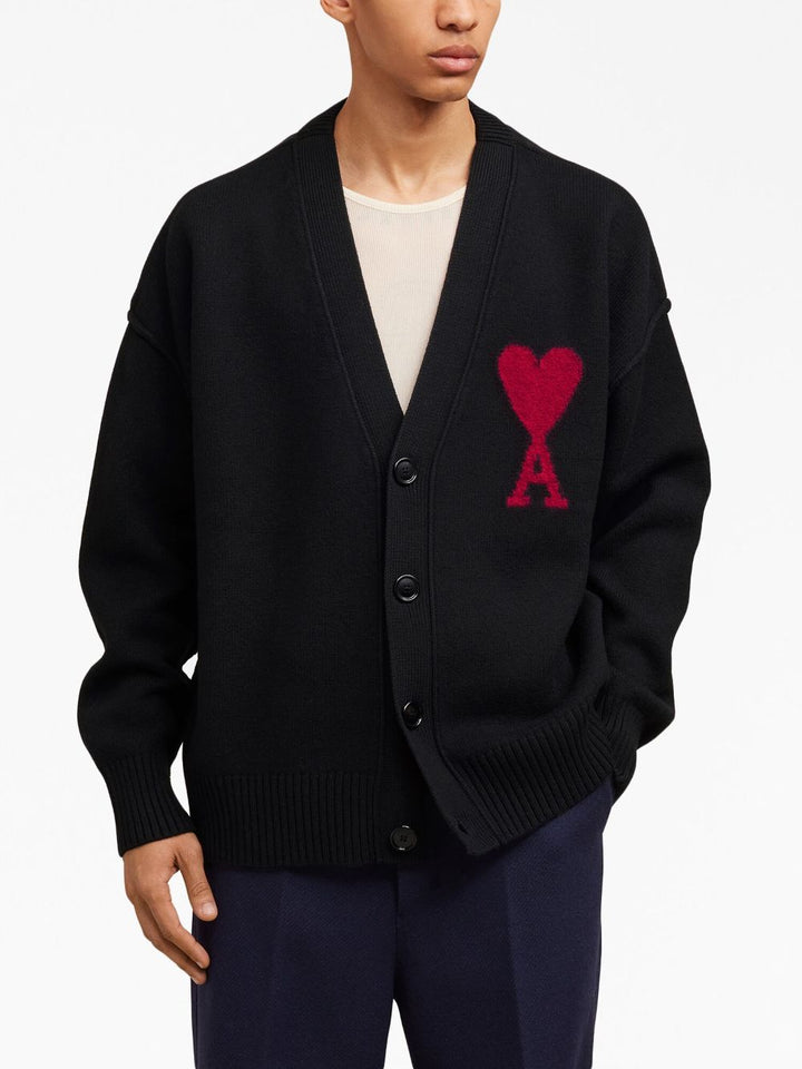 Ami-Paris-Red-Adc-Cardigan-Black-4