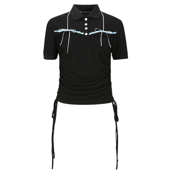 Halter String Pique Polo Shirt
