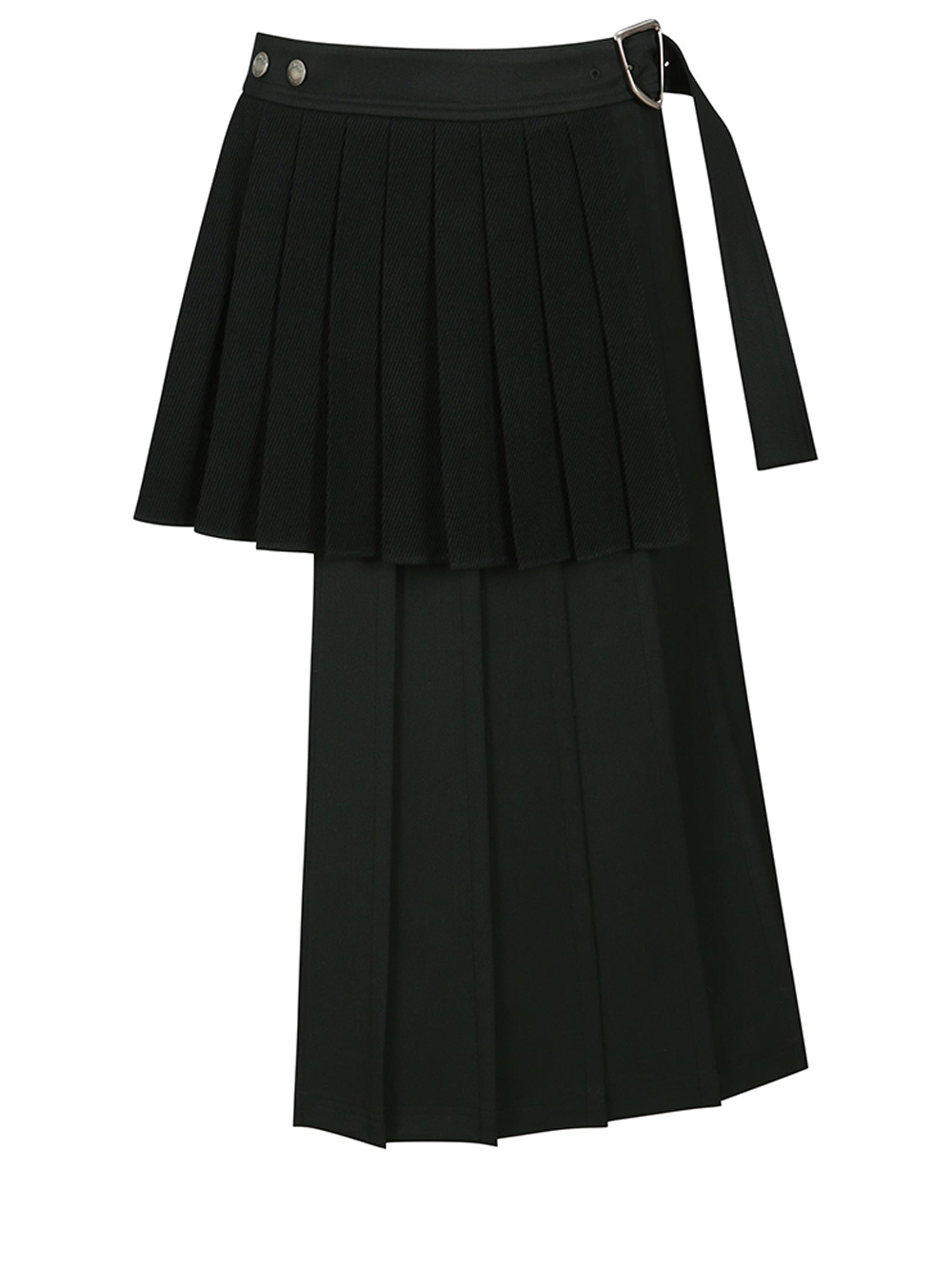 Double Pleated Wrap Skirt