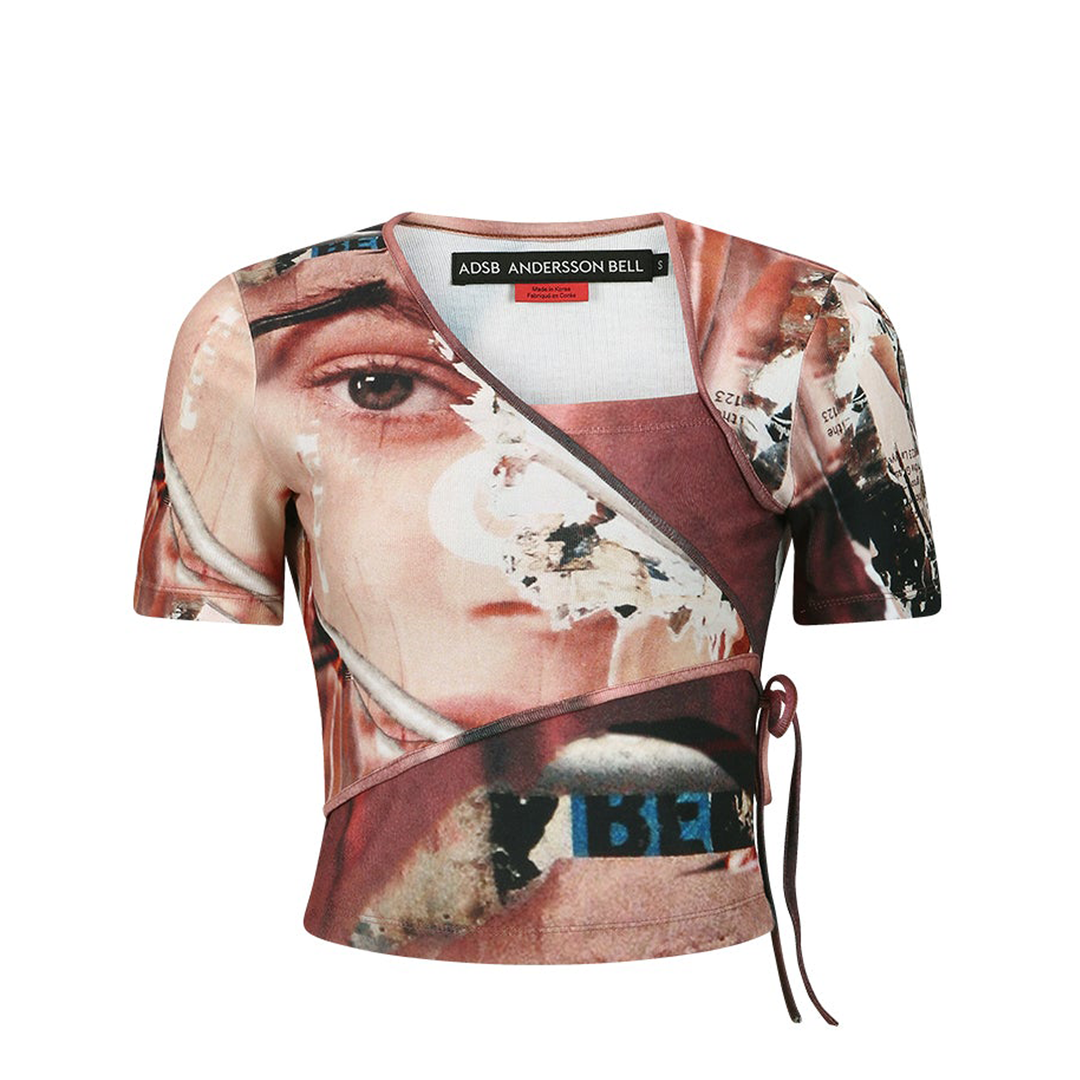 Collage Printed Wrap T-Shirt