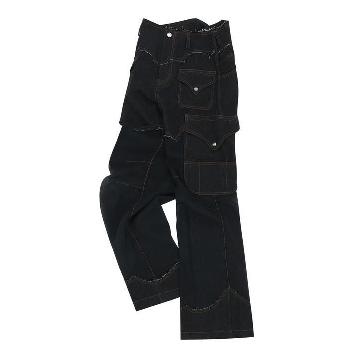 Denim Sheer Cargo Pants