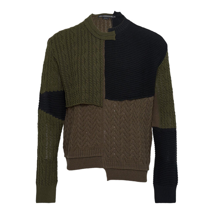 Club21 - Andersson Bell - Patchwork Asymmetric Crewneck Sweater - SWEATERS - Multi