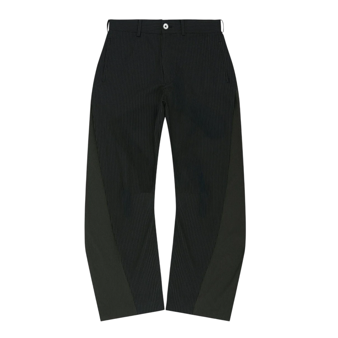 Twisted Seam Stripe Wide-Leg Trousers