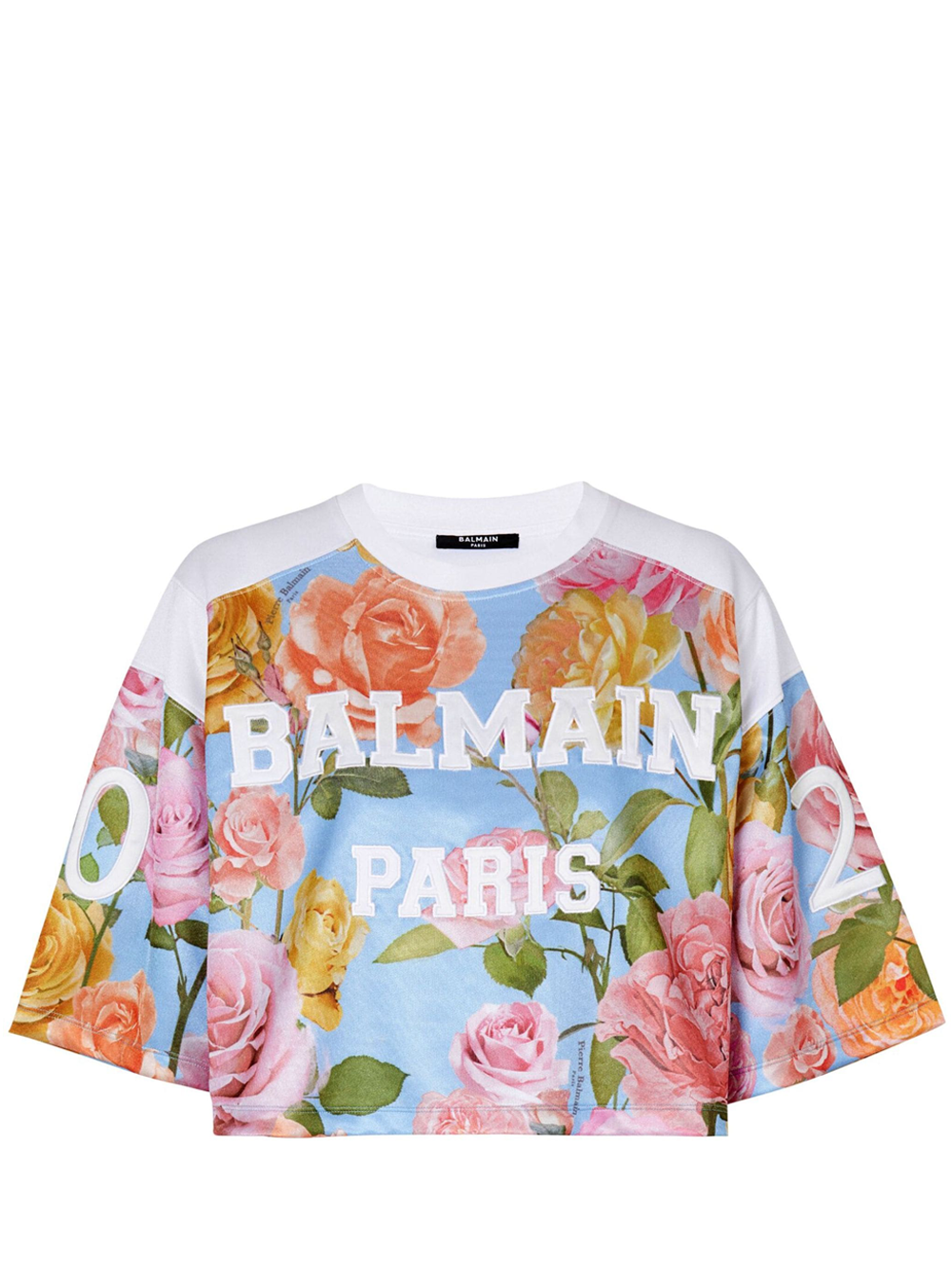 BALMAIN_RosesBaseballCroppedTee_Multi