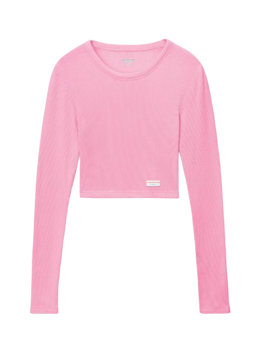 BODYWEARBYALEXANDERWANG_CroppedLong-SleeveTeeInRibbedCottonJersey_Pink