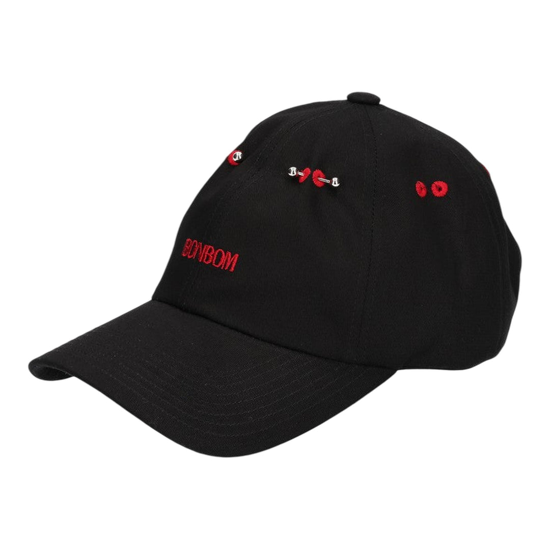 Club21 - BONBOM - Piercing In The Red Hole Logo Cap - HATS - Black