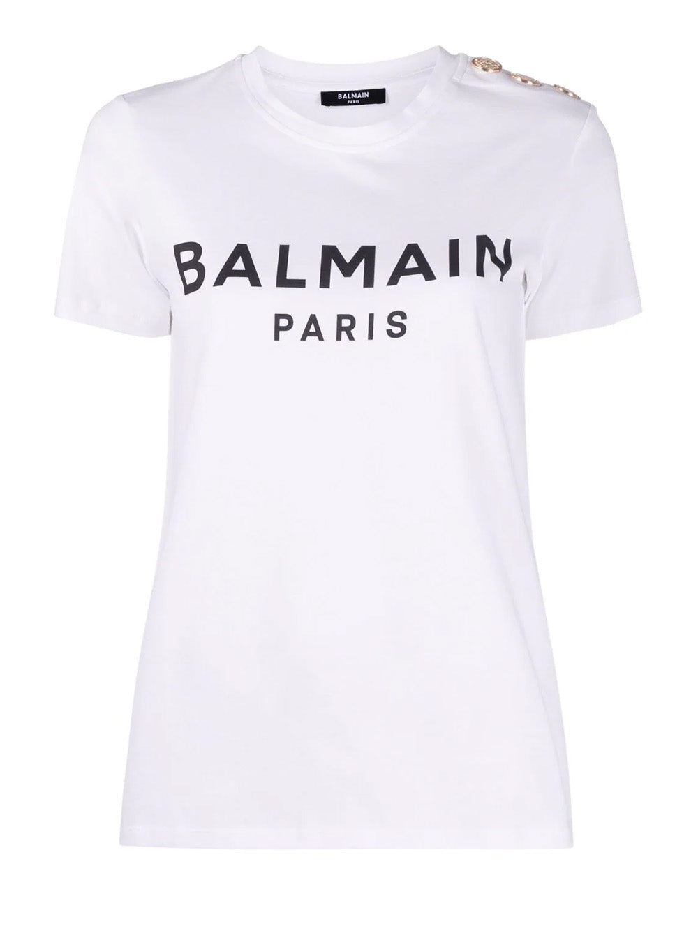      Balmain-3-Button-Printed-Balmain-T-Shirt-White-1