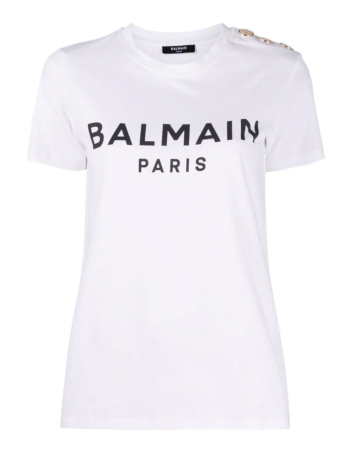      Balmain-3-Button-Printed-Balmain-T-Shirt-White-1