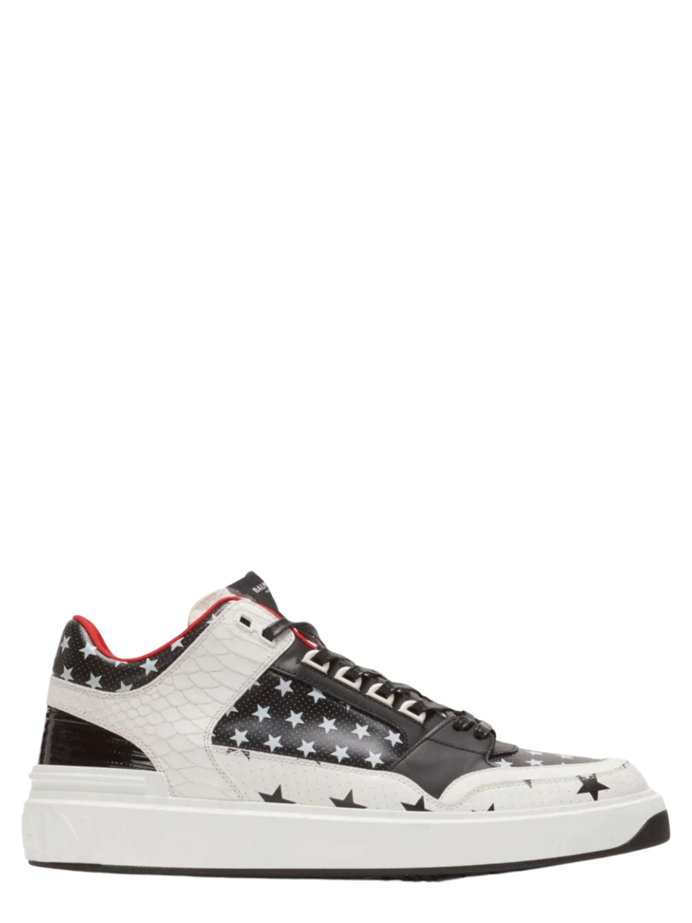 Balmain-B-Court-Mid-Top-Calfskin-Star-Sneakers-Black-1