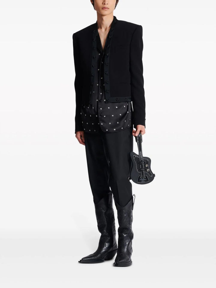 Balmain-Crepe-Spencer-Jacket-With-Star-Black-2