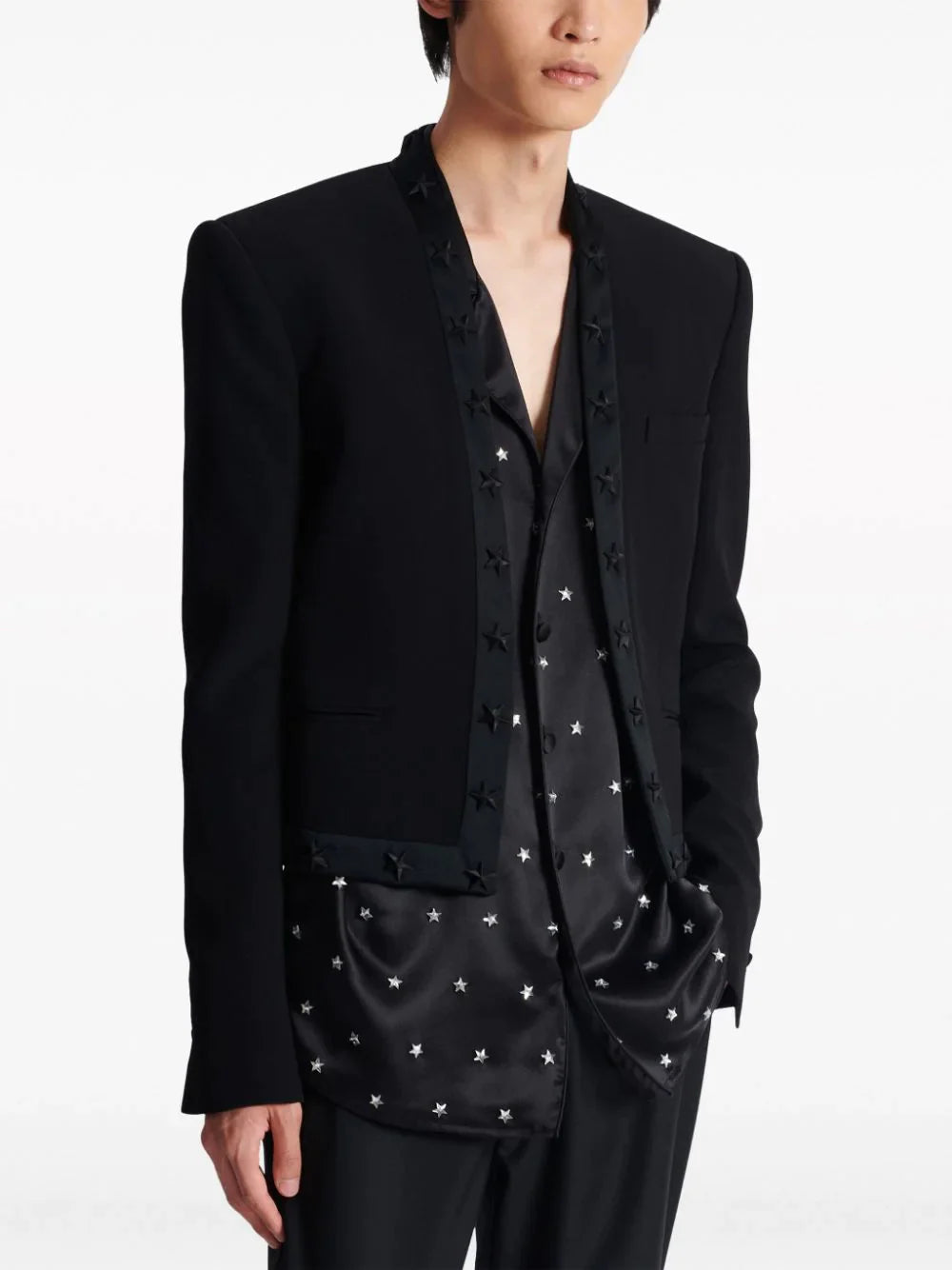 Balmain-Crepe-Spencer-Jacket-With-Star-Black-5