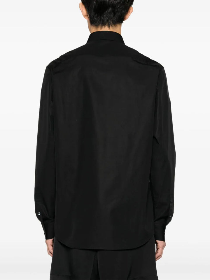 Balmain-Embroidered-Star-Collar-Cotton-Shirt-Black-4