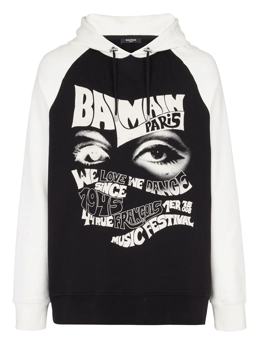 Balmain-Festival-Printed-Hoodie-Black-1