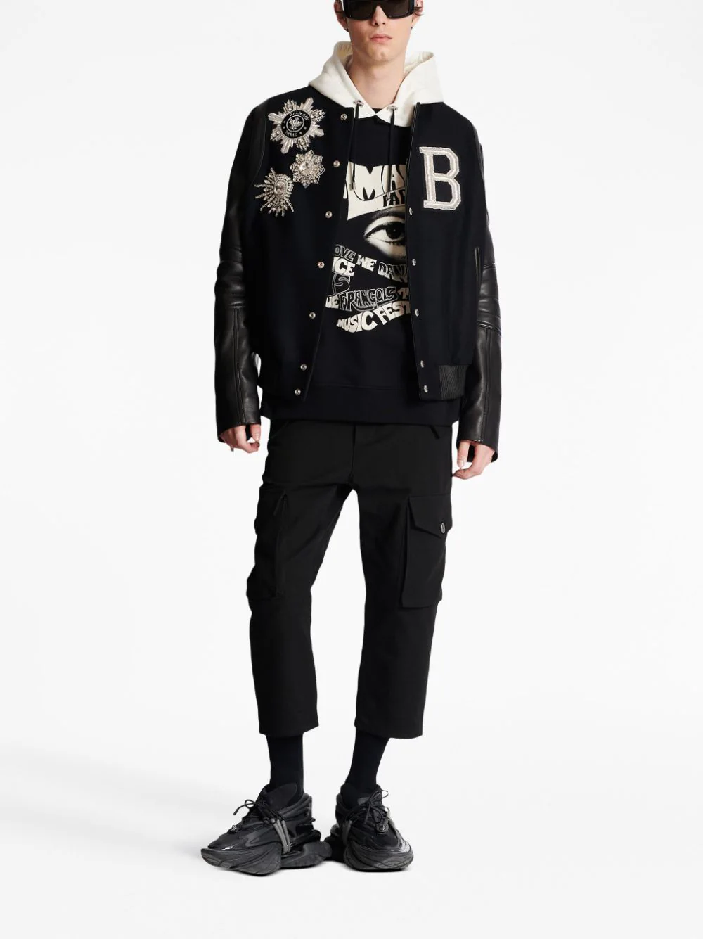 Balmain-Festival-Printed-Hoodie-Black-2