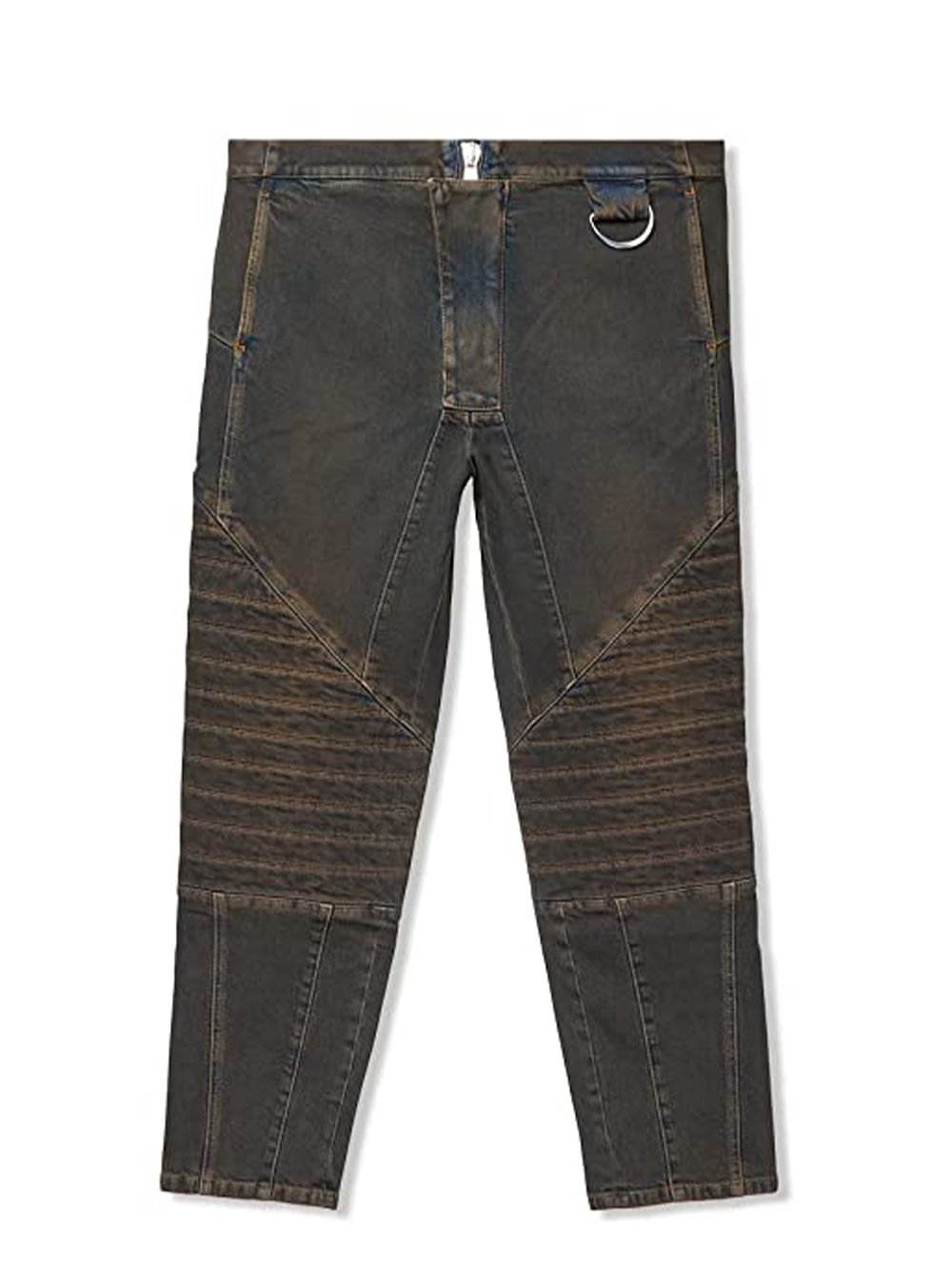 Balmain Knee Pad Dirty Blue Denim Pant Blue 1