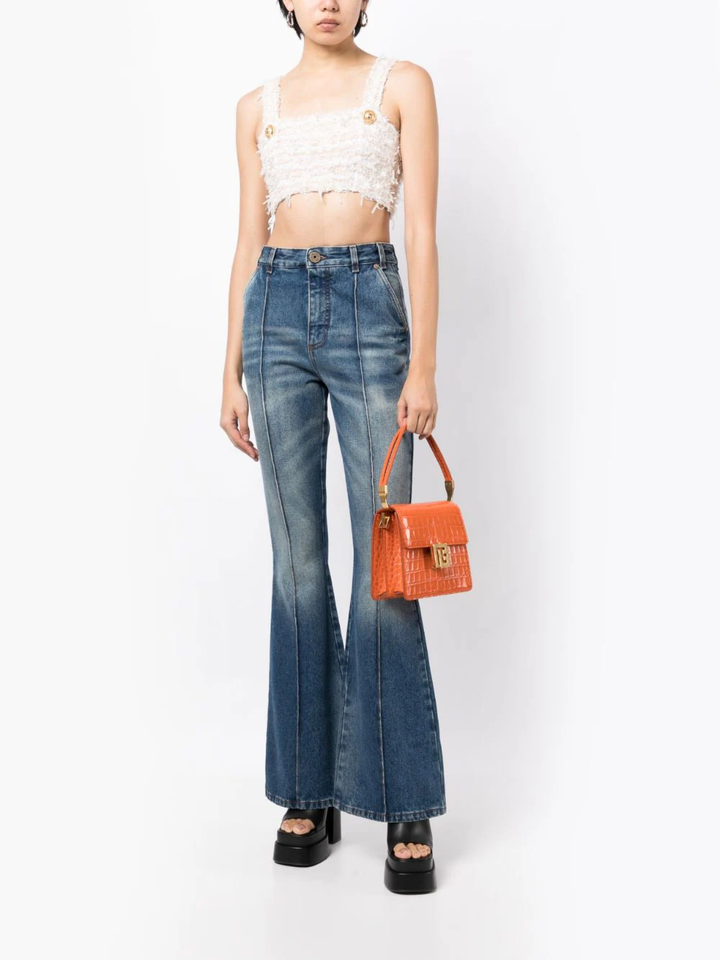 Balmain-Medium-Blue-Denim-Flare-Pants-Indigo-2