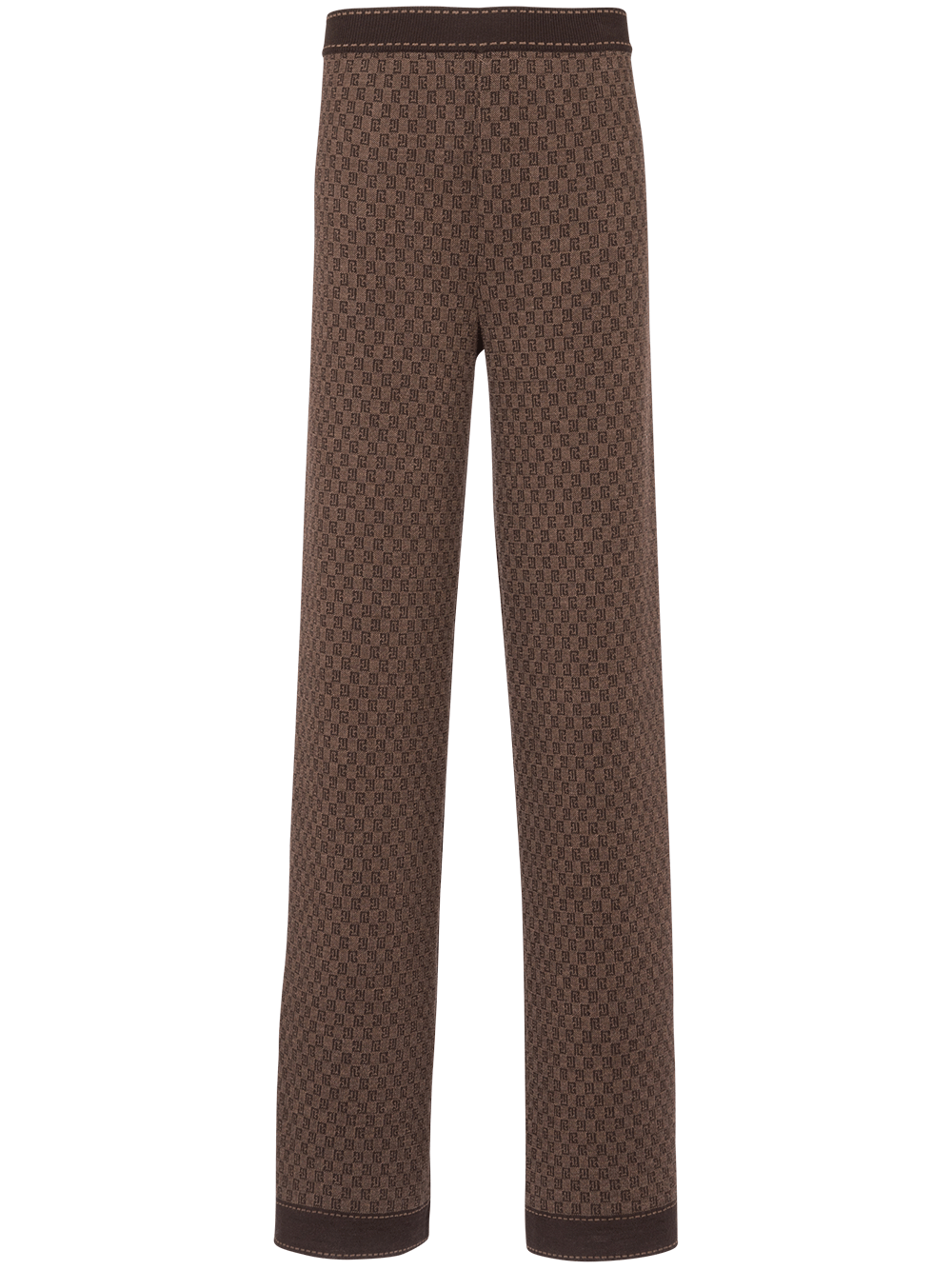 Balmain-Mini-Monogram-Knitted-Large-Pants-Brown-1