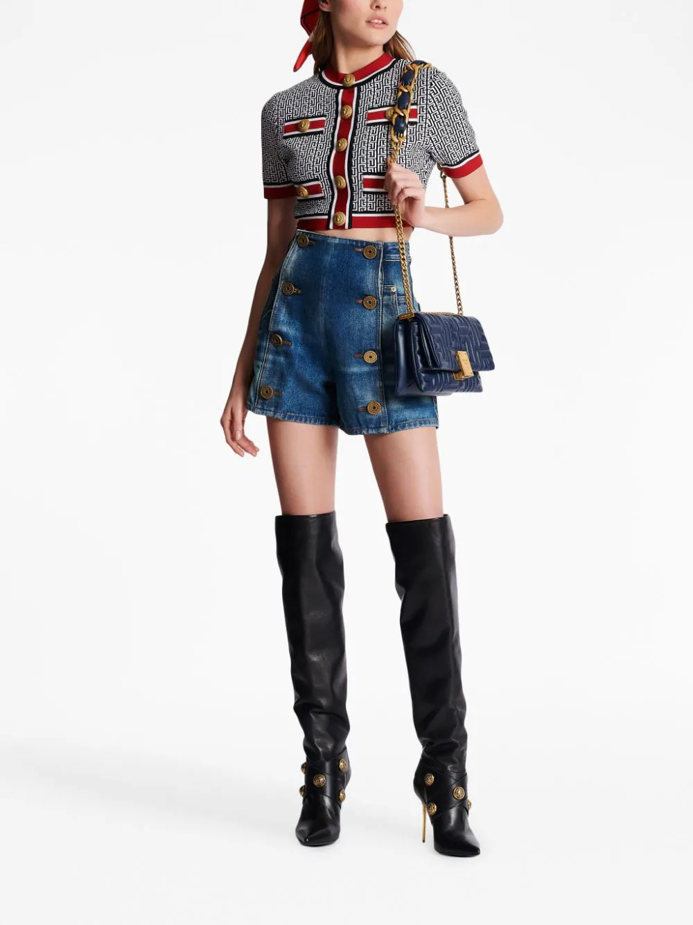 Balmain-Monogram-Knit-Cropped-Top-Multi-2