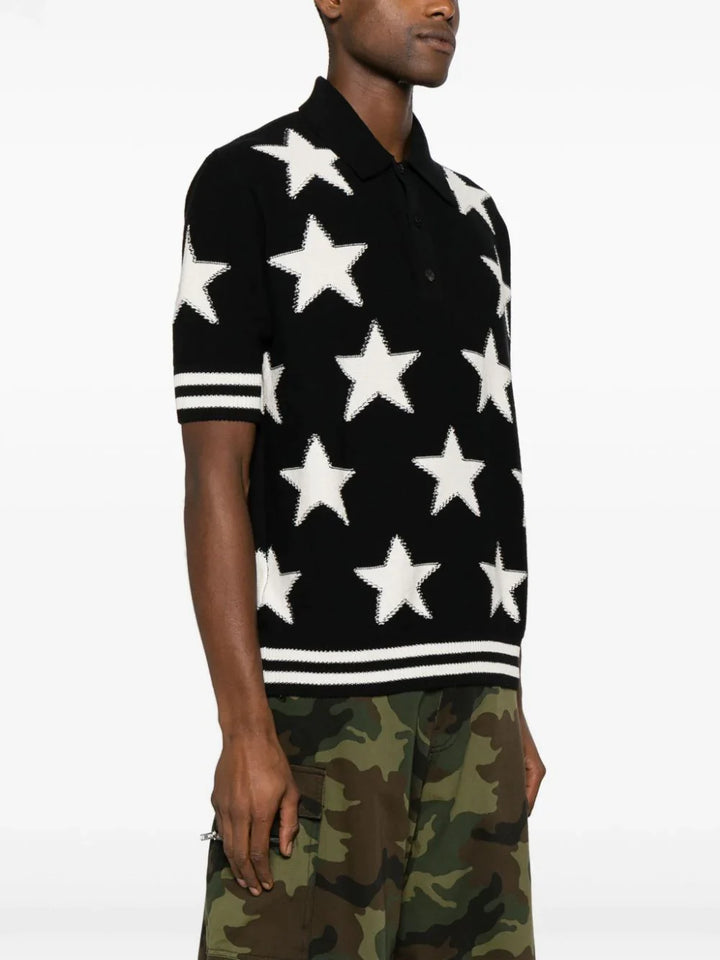 Balmain-Stars-Cotton-Polo-Black-3