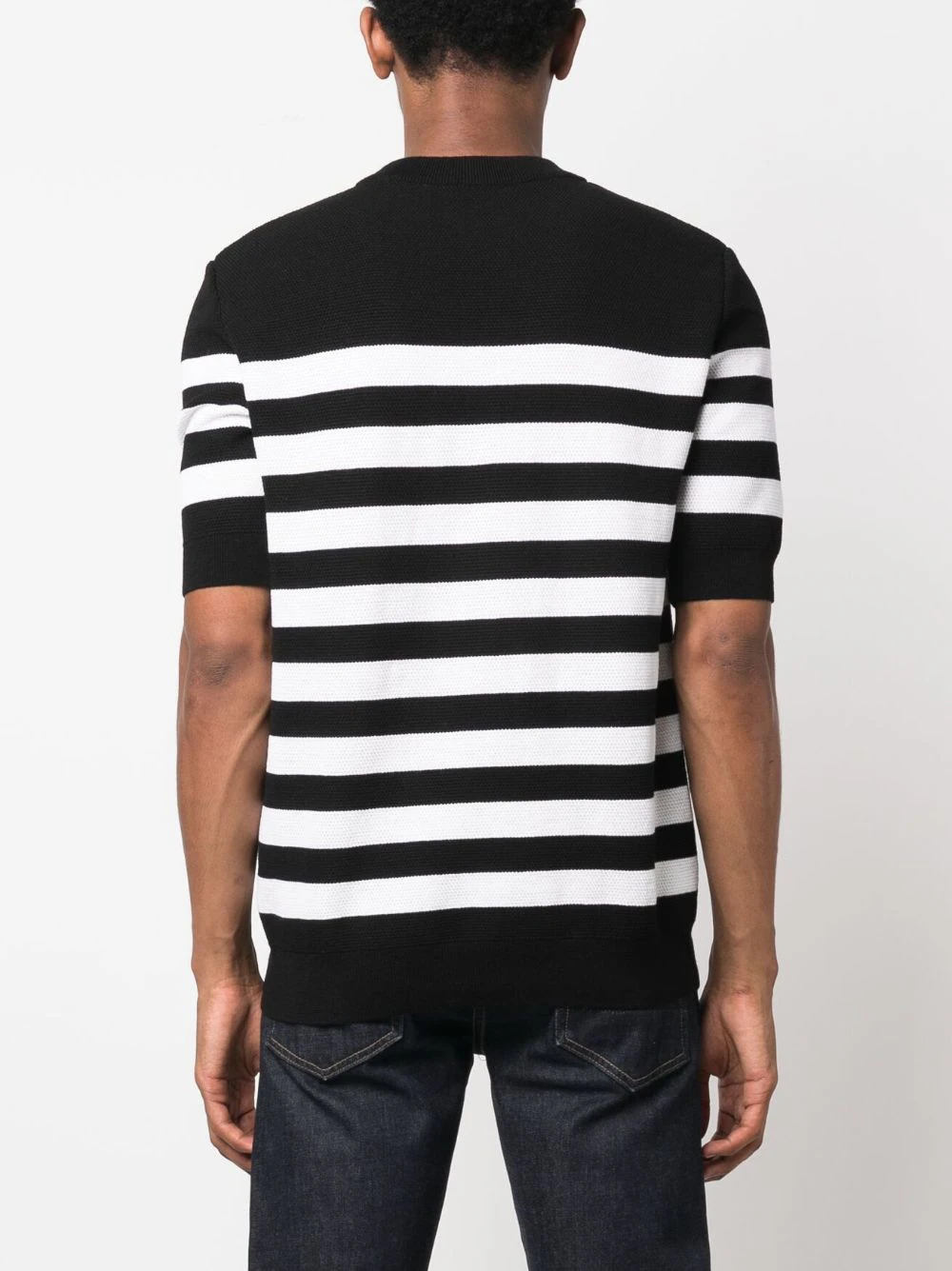 Balmain-Stripe-Wool-T-Shirt-Black-4