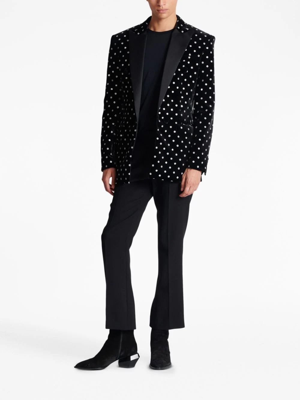 Balmain-Velvet-Polka-Dots-6-Button-Jacket-Black-2