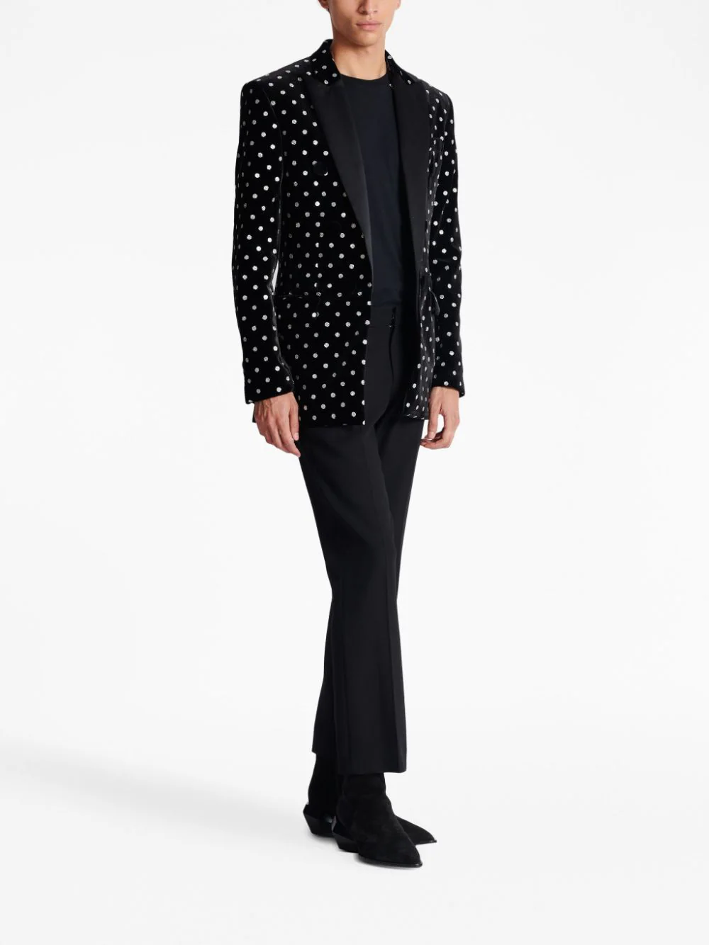 Balmain-Velvet-Polka-Dots-6-Button-Jacket-Black-3