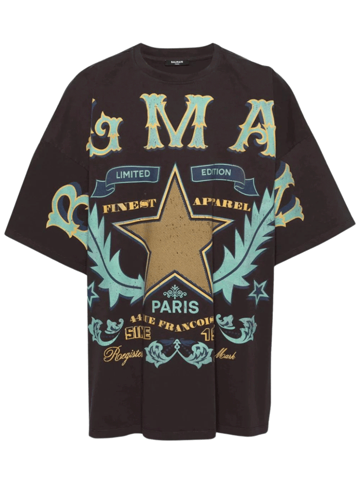 Balmain-Western-Print-T-Shirt-Black-1