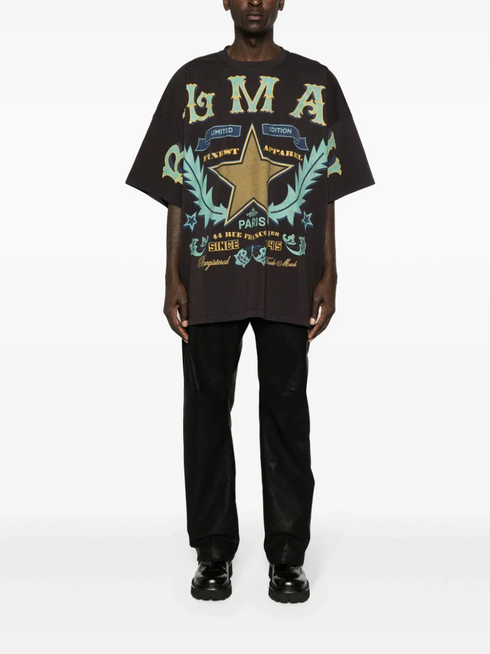 Balmain-Western-Print-T-Shirt-Black-2