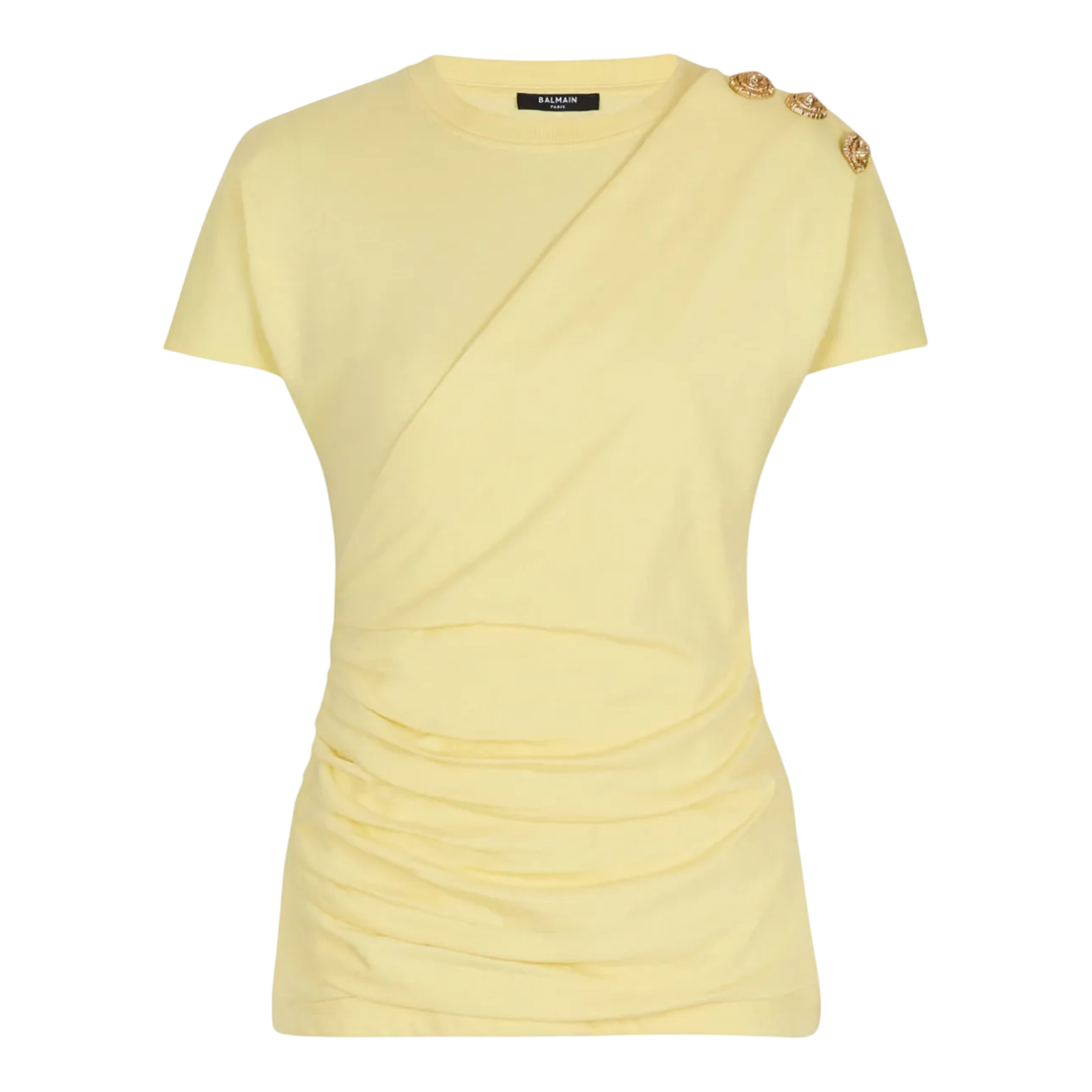 3 Button Draped T-Shirt
