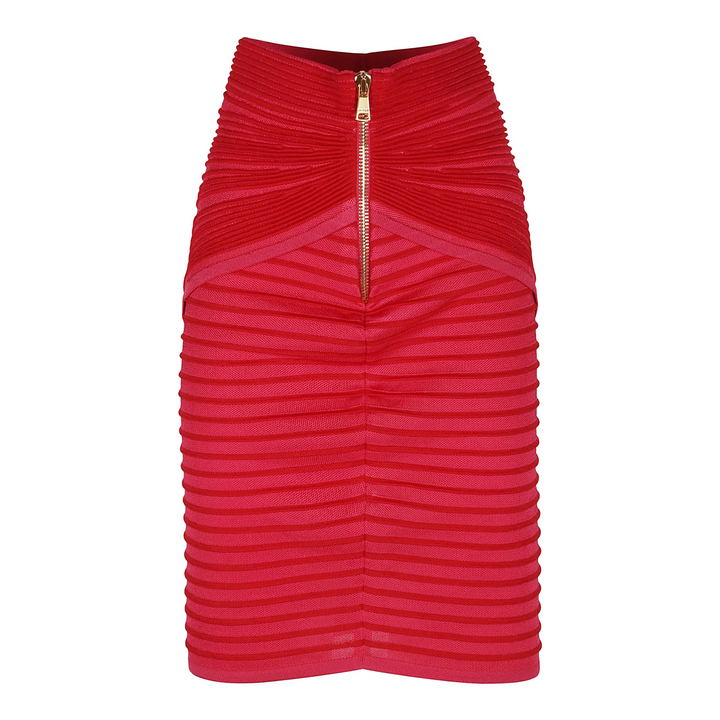 Flechage Knit Knee Length Skirt